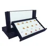 Display Super PU Leather Gem Stone Loose Diamond Display Storage Case Box with Magnetic Lid Gemstone Jewelry Beads Holder Organizer Tray