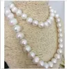 Collane Collana di perle coltivate bianche d'acqua dolce naturali annodate a mano da 1011 mm, lunga 90 cm, gioielleria di moda