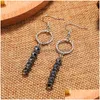 Dangle Chandelier New Arrival Handmade Round Natural Stone Beaded Earring For Women Girls High Quality Hematite Fashion Jewelry Gi Dhblt