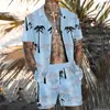 Men's Casual Shirts Men's Shirt Suits Summer Hawaiian Camp Aloha Coconut Tree Turndown Clothing Apparel Fashion