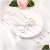 Bransoletka Charm Fashion Fashion Double Circle dla kobiet ręcznie robiony okrągły pierścień złoto Sier Sier Copper Link Braceletspersonality Party Jewelry Dr Dhrus