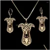 Earrings Necklace Set Womens Alloy Greyhound Jewelry Lovers Pet Dog Drop Delivery Sets Dhgarden Dhahb