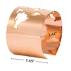 Bangle Steel World Map C Öppna manschett Bangle Armband bred Rose Gold Boho Lovers fredshavare Arvband för kvinnor rostfria smycken