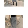 Jupes mode coréenne paillettes conception longue pour les femmes toutes les saisons dames décontracté Streetwear Match Sexy jupe Midi goutte 23519 230519
