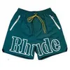 2023 Rhude Designer Men Shorts Summer Fashion Beach Pants High Quality Hot Sale Men's Fitness Half Drawstring Lettered Multi Style Hip-hop Street Basketball