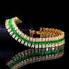 Bolek Pera Wysokiej jakości zielony CZ Luksusowy złoty kolor Big szeroki bransoletki dla kobiet dla kobiet Akcesoria biżuterii ślubnej B201