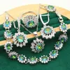 Sets Classic Rainbow Topaz 925 Sterling Silver Jewelry Sets For Women Bracelet Earrings Necklace pendant Ring Wedding Bride 4PCS