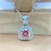 Sets S925 Zilver Rood Roze Moissanite Oorbellen Ketting Ring Sets Wit Goud Gevulde Moissanita Diamanten Sieraden Set Pass Tester Gift