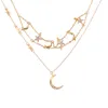 bijoux de créateur pour les femmes collier pendentif mode créatif pentagramme croissant de lune personnalité collier collierfemme perles de couleur collier fait main
