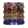 Strand 3pcs/set Tiger Eye Bracelets For Men Lapis Lazuli Bloodstone Cuboid Beads Bracelet Set Yoga Meditation Jewelry Pulsera Hombre