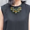 ネックレスオリジナルユニークな緑と黄色の手作りの吹き飛ばされた女性のための短いネックレス