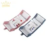 Lådor högkvalitativ flanellduk Snap Double Opening Jewelry Organizer Set Box Ring Earring Halsband Packaging Present