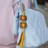 Keychains Women Tassel Wristlet Woven flätad nyckelring Nyckel Tillbehör Cotton Cord Lobster Claw