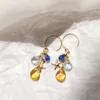 Örhängen lii ji Citrine Kyanite Blue Topaz 14K Guldfylld stjärn charm örhängen handgjorda smycken för kvinnor gåva