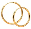 Серьги, серьги из 18-каратного золота для женщин, серьги-кольца, большие круглые серьги, серьги из желтого золота, диаметр 28 мм, ювелирные изделия с позолотой au750
