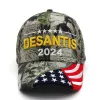 New Desantis 2024 Cap USA Flag Baseball Caps Snapback Prezydent Hat 3D Hafdery hurtowe