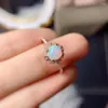 Clusterringen Vintage Classic Natural Opal Ring 925 Sterling Silver ingelegde edelsteen ronde bruids bruidsbetrokkenheidsfeestje geschenk