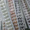 Polish 2021 AA Natural Cultured Pearl White Pink Purple round 510mm half hole loose freshwater pearl for jewelry