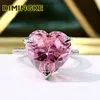 Rings DIMINGK 7.5CT Heartshaped 12*12MM Pink Diamond Woman Ring 925 Sterling Silver Fine Jewelry Super Flash Wedding Party Lover Gift