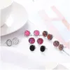 Ohrstecker Ankunft 12mm handgemachte runde Kristall Druzy Ohrring für Frauen Männer Silber Farbe Titan Stahl Modeschmuck Geschenk Drop Lieferung Ohr Dhlfa