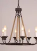 Подвесные лампы американская страна железа ресторан люстр гостиная вилла ретро веревка промышленное стиль кофейня освещение