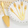 Dinnerware Sets 1 Set Fork Shovel Kit Grade Polished Surface Dessert Cutlery Stainless Steel Birthday Cake Kitchen Tools