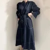 Casual Dresses Autumn Ladies Office Work Long Shirt Dress Elegant Sleeve Turn Down Collar 2023 Spring Loose High Waist Woman