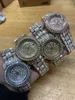 손목 시계 UWIN 남자 여자의 비즈니스 시계 아이스 아웃 쿼츠 시계 럭셔리 최고 품질 자동 방수 손목 시계 230519