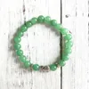 Bangle 8MM Natural Green Aventurine Bracelet Green Beads Yoga Bracelets Fashion Wrist Mala Bracelet Meditation Jewelry