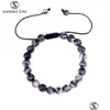 Beaded New Arrival 8Mm Black Mesh Crystal Beads Bracelet For Men Women Elastic Adjustable Size Braided Fashion Jewelry Wholesale Dro Dhqgf