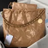 10A Specchio retrò Designer di qualità Borsa caramello 22 Borsa a mano Borsa shopping Borsa tote trapuntata in pelle di vitello Borsa a tracolla da donna Catena dorata