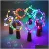 Party Decoration 1M 10LED Sier Wire Glass Wine LED String Light Cork Shaped Bottle Stopper Lamp Christmas Drop Delivery Home Garden DHGNU