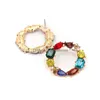 Dangle Chandelier New 도착 Boho Fashion Crystal Statement Hoop Earring For Women Colorf Big Circle Shine Diamond Earrings Weddi Dhlrq