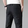 Męskie spodnie Summer Męskie Spodnie Cience Business Elastyczne Slim Fit Elastyczne talia Jogger Koreańska klasyczna Blue Grey Brand Brand Mężczyzna 230519