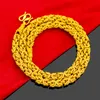 Collane di lusso 60 cm 24 k collana in oro giallo per uomo twist collana maschile catena matrimonio festa di fidanzamento gioielleria raffinata regali non sbiadisce