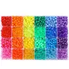 Komponenter 2880 stora hål pärlor regnbågen plastpärlor 6 x 9 mm 24 färger 4 stilar runda pärluppsättningar lämpliga för diy smycken tillverkning