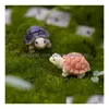 Other Garden Supplies Turtle Miniature Mini Animal Tortoise Resin Artificial Craft Bonsai Decoration 2Cm 2 Colors Drop Delivery Home Dh7Ja