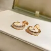 スタッドホワイトゴールドシルバーカラートレンドスネークボーンフルダイヤモンドイヤリング気質WOEMEN'S FASHION高品質の高級ジュエリーギフトのための気質