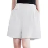 Shorts actifs été couleur unie décontracté pantalon large grande taille mode femmes entraînement avec doublure habillé pour les femmes