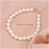 Pendentif Colliers Bohème Élégant 414Mm Blanc Simated Perle Collier Ras Du Cou Perle Ronde Cadeaux Pour Les Femmes Douce Fille De Mode J Dhuzh