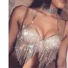 Erotyczne seksowne błyszczące bikini bąk bra łańcuch rhinestone bielizny łańcuch nadwozia rhinestone scena klub nocny ubrania 1193