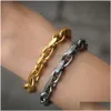 Catene Hip Hop Mens Jeweley Gold Sier Cuban Link Chain Acciaio inossidabile 316L Gioielli Drop Delivery Collane Pendenti Dhnnz