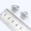 Ketting oorbellen Zilveren zilveren kleur voor vrouwen grijs wit blauw parel hanger noppen ringen gratis geschenkdoos