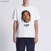 Herr t-shirts ASAP Rocky AAP Portrait Grafisk estetik T Skjortor Män kvinnor Hip Hop Cotton Short Sleeve Loose Par Top Casual Harajuku Tee