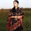 Sjaals etnische stijl print Cashmere Pashmina oversized capes Tassel echarpes dikke mantilla wrap split bufanda warme pocho