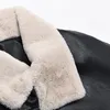 Kadınlar Deri Kadınlar Siyah Pu Ceket Bayanlar Sonbahar Kış Kış Sivil Kürk Velvet Kalın Ceket Sıcak Motosiklet Büyük Boy Palto