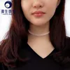 Sets YS Handknitted Elegant 34 mm White China Freshwater Pearl Choker Necklace/Bracelet Jewelry Set For Women