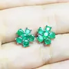 Stud Earrings Emerald Earring 925 Sterling Silver Natural Real Fine Jewelry 0.12ct 14pcs Gemstone #XY18091205