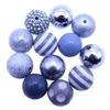 Crystal New 20mm bubblegum akryl chunky pärlor 20st lila vitrosa slumpmässigt blandade kombinerade akrylpärlor för barn smycken