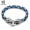 Armband Kalen Multicolor 6mm Double Snake Head Men Polished Rostly Steel Armband Arvband Trendiga smycken